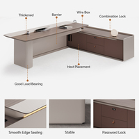 Mobiliario comercial moderno de lujo en forma de L Escritorio de oficina ejecutivo Escritorio de jefe verde ajustable modular Escritorio de Jefe de Oficina