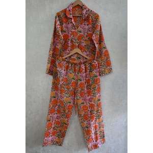 Ensemble de vêtements de nuit en coton imprimé, doux, confortable, respirant, vêtements de détente décontractés, vêtements de maison pour femmes, pyjama pour un usage quotidien - Product Image 3