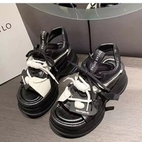 Nouvelles sandales compensées en jean à lacets, style 2026, avec semelles moelleuses et bout ouvert, pour la tendance mode estivale