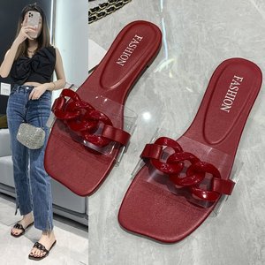 Yongge <span class=keywords><strong>2022</strong></span>, nuevo estilo para mujer, zapatillas de ballet, sandalias de verano sin cordones con fondo plano, ropa de abrigo transparente - Product Image 4