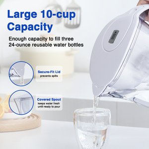 Pichet filtrant à eau sans BPA de 3,5 L avec design de porte de réfrigérateur, eau de bonne qualité, élimine les bactéries - Product Image 4
