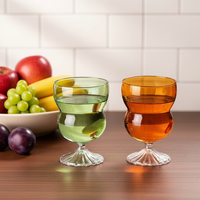 Coupelle à café au lait vert-orange soufflée à la main, verre à vin coloré en forme de gourde, élégant gobelet à glace en borosilicate de 300 ml