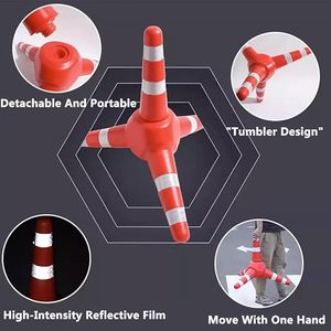 Cônes de signalisation routière, cônes d'entraînement sportif avec film réfléchissant PVC 360. Haute visibilité pour le contrôle du trafic - Product Image 2