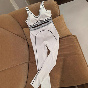 Ensemble de <span class=keywords><strong>sport</strong></span> et yoga 2 pièces pour <span class=keywords><strong>femme</strong></span> 2027 : Soutien-gorge de <span class=keywords><strong>sport</strong></span> et leggings ajourés, extensibles dans les quatre sens, élastiques, respirants, légers et sans coutures - Product Image 4