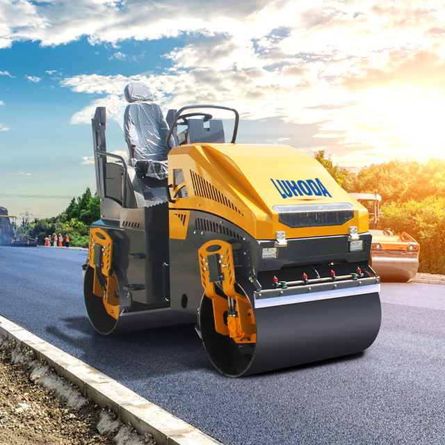 Asphalt Diesel Vibratory Road Roller Double Drum Small Compaction Compactor 2t 3 Ton Hand Compact Mini Road Roller