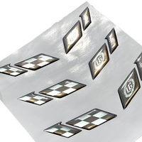 Pegatinas de Gel con Diseño de Bandera a Cuadros para Carreras, Calcomanías de Resina Epoxi