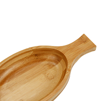 Grand plateau cuillère en bois de bambou avec poignée pour le service des aliments, rangement antidérapant extra large personnalisé