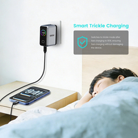 Cargador de Pared USB-C Plegable con Enchufe UK de 65W/100W, con Pantalla y Protección OTP para Laptop, Tablet y Cámara