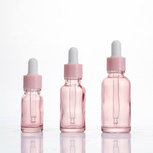 Flacon compte-gouttes en verre rose portable de 10 ml, 20 ml, 30 ml avec bouchon en plastique blanc, rechargeable, idéal pour les voyages - Product Image 3