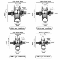 Galet de guidage à double roulement en acier inoxydable pour axe central, vis mère, poulie de guidage de fil et roue de rail pour porte coulissante