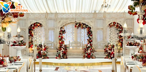 Paneles de Madera para Fondo de Escenario de Boda con Temática Marroquí Exclusiva, Estilo Árabe Jali, para Eventos de Walima y Nikkah - Product Image 2