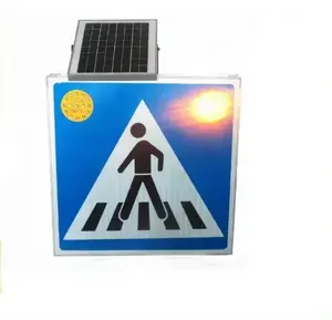 Solar Powered Flashing LED Pedestrian Crossing Sign