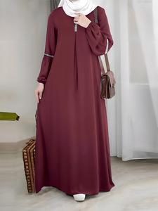 Middle East Sutter Arab Fashion Long Sleeve Abaya Dress Casual <b>Sequin</b> Sun Muslim Women Anti-Static Ethnically Chiffon <b>Fabric</b> - Product Image 4