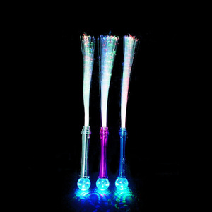 Fiber optik değnek çok renkli parlak çubuk kolye plastik LED Fiber optik değnek yanar - Product Image 1