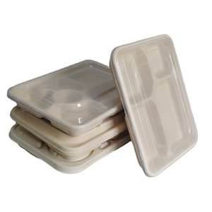 Emballage de bagasse imprimé sur mesure pour emporter étanche avec couvercle de qualité alimentaire à clapet type restaurant utilisé en vrac vente en gros - Product Image 6