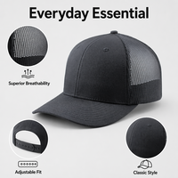 Casquette Trucker Unisexe Premium Vintage en Twill avec Maille Respirante et Visière Structurée – Casquette de Baseball Vierge pour Sports de Plein Air et Streetwear