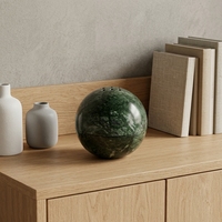 Boule diffuseur d'arômes en marbre vert naturel sculpté à la main, durable, anti-odeur, pour la maison et la chambre à coucher