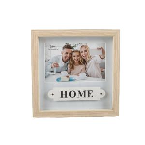 Sofine Family Memorial Decoración Caja de sombra de madera Pantalla de fotos de 4x6 pulgadas Marco de imagen cuadrado profundo - Product Image 1