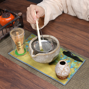 Ensemble d'ustensiles à thé en céramique de la dynastie Song, bol à matcha en porcelaine, fouet en <span class=keywords><strong>bambou</strong></span> japonais, minimaliste, écologique, pour café - Product Image 1