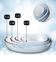 Plat de cuisson en verre 1,6 L pour ménage Plats de cuisson en verre trempé transparent Poêle Four Basics Assiette Ustensiles de cuisson