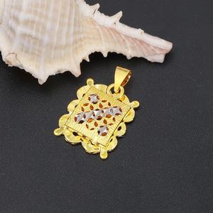 Jxx Wholesale – Nouveau pendentif carré de mariage plaqué or 24 carats, bijoux en laiton personnalisés pour enfants - Product Image 6
