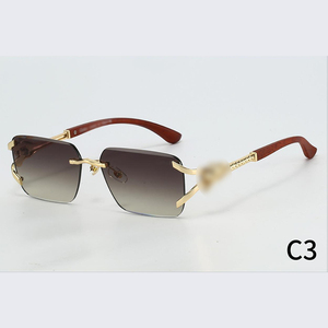 Gafas de Sol Clásicas Carer Doradas, Gafas de Marca de Lujo, Gafas de Sol de Diseñador, Gafas de Metal sin Montura, Gafas con Protección UV - Product Image 1