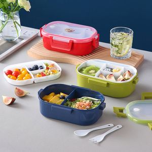 2 <b>Compartment</b> BPA Free <b>Lunch</b> <b>Box</b> with Carry Handle, Leakproof Microwave Safe Bento <b>Box</b> for Kids Adults School Meal Prep - Product Image 3