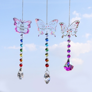 Nuevo Diseño de Bola de Cristal Colgante en Forma de Corazón, Prisma, Bola de <span class=keywords><strong>Gemas</strong></span>, 7 Chakras, Cuentas, Atrapasoles de Mariposa, Libélula, Ángel, Flor, Esfera - Product Image 2