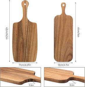 Tabla de cortar de madera personalizada para cocina, juego de tablas de nogal, acacia y bambú con ranura para jugos - Product Image 3