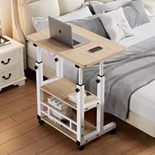 Mesa de Noche Ajustable con Estantes de Almacenamiento para Laptop, Diseño Moderno y Sencillo, Color Blanco - Product Image 3