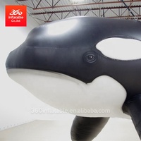 Poissons gonflables de requin pour la décoration d'événements, Statue gonflable personnalisée de dessin animé de grand requin