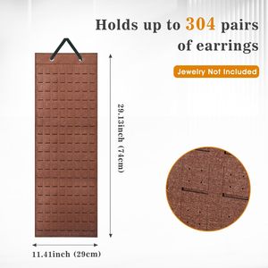 Organisateur de boucles d'oreilles suspendues avec 20 crochets, en feutre espresso, à fixer au mur, rangement de bijoux pour femmes, design moderne - Product Image 2