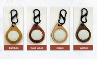 2025 casing pelindung gantungan kunci kayu kualitas Premium untuk casing Airtag untuk casing dompet Airtag