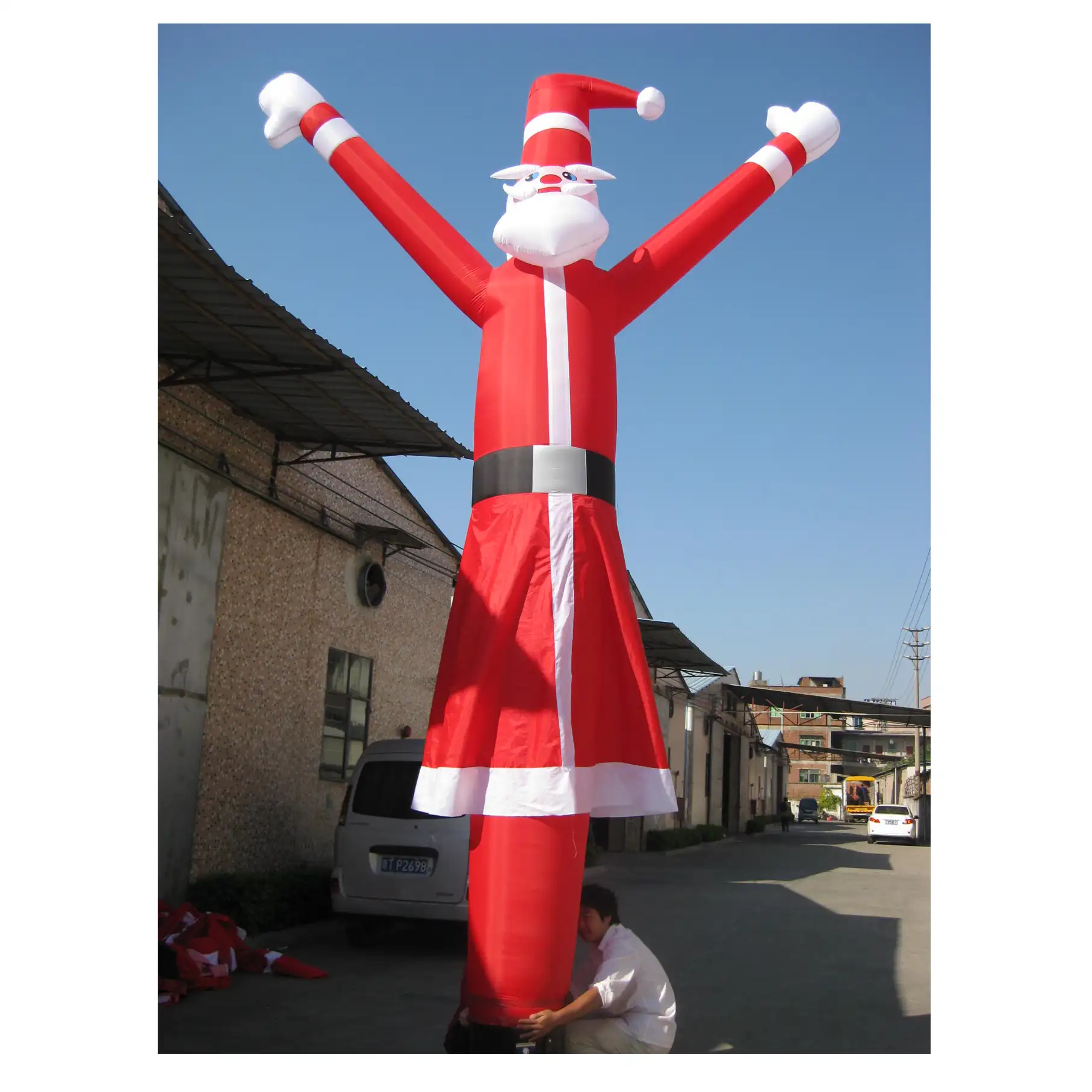 25ft tall small inflatable santa claus air dancer, inflatable Christmas dancing man