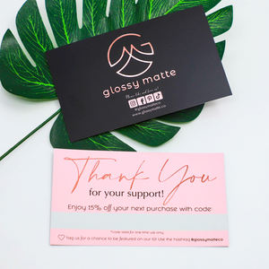 การ์ดขอบคุณสำหรับธุรกิจขนาดเล็กที่พิมพ์รายละเอียดสินค้าบัตรรับประกัน - Product Image 2