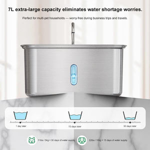 Cat Water Fountain <span class=keywords><strong>Stainless</strong></span> <span class=keywords><strong>Steel</strong></span> 7L/236oz Super Quiet Smart Pet <span class=keywords><strong>Dog</strong></span> <span class=keywords><strong>Bowl</strong></span> Dispenser com nível de água Janela LED Indicador - Product Image 5