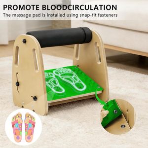 Wooden adjustable footrest massage <b>mat</b> for office and home use, stretching <b>board</b>, calf relaxer - Product Image 3