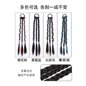Peluca trenzada de tres hebras tipo Boxer, extensiones de cabello trenzado largo para mujer, para cualquier tono de piel, tejidas a mano con fibra resistente a altas temperaturas. - Product Image 4