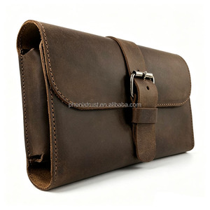 Vintage Tabakbeutel aus <span class=keywords><strong>Crazy</strong></span> Horse Leder, handgefertigte Zigaretten-Aufbewahrungstasche, handgemachtes Zigarrenetui mit Cutter und Feuerzeughalter - Product Image 3
