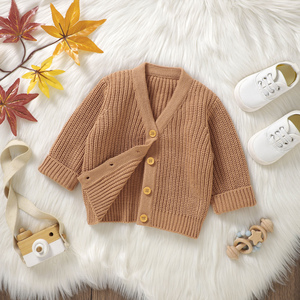 <span class=keywords><strong>Cardigan</strong></span> pour bébé à manches longues en coton 100% écologique de style européen et américain personnalisé pour l'hiver - Product Image 2