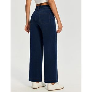 Jeans Anchos de Mujer FOXA, Pantalones de Mezclilla Elásticos de Cintura Alta, Estilo Casual, Largo hasta el Tobillo - Product Image 2