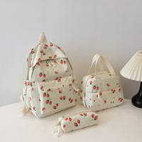 Japanse stijl fruitprint kersen dames studenten casual frisse stijl middelbare school reisrugzak lente polyester rits