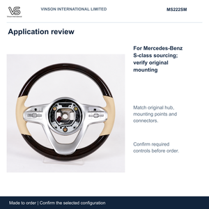 Volant à revêtement lisse pour Mercedes-Benz Classe S, configuration sélectionnée avec centre ouvert MS222SM - Product Image 4