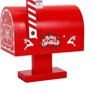 Nuevo adorno de buzón miniatura de madera en forma de corazón, mini caja de información con forma de sobre, buzón de madera rojo para el Día de San Valentín. - Product Image 2