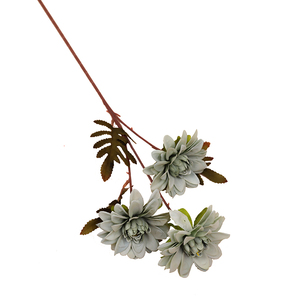 Arreglo Floral Artificial de Dalia de Tres Cabezas, Decoración Suave para Bodas, Flor de Seda Vintage Europea, Decoración Floral para el Hogar - Product Image 3