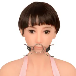 Masturbation Supplies Leather Stainless Steel Mouth Gag Sex Adult ProductsためCouple Sex Toys