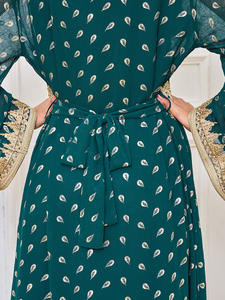 Islamic Eid Muslim Lady Robe Fashion <b>Abaya</b> Wholesale Long Sleeve Open Luxury Saudi Arabian <b>Abaya</b> - Product Image 3