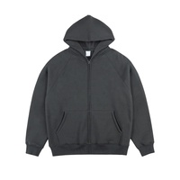 Hoodie ritsleting penuh berat untuk hoodie logo kustom dengan ritsleting ritsleting lengan Raglan hoodie untuk uniseks