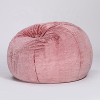 FOAM SAC Komprimierte benutzer definierte große pelzige faule Bohnen pelz Tasche moderne Kreis Schaum Schlafs ofa runde Sitzsack