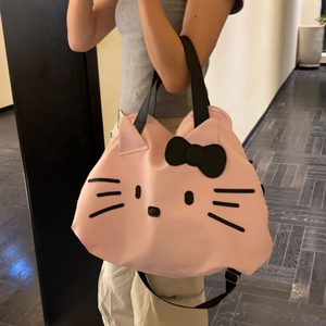 New Style Fashion PU Light Weight Large Capacity Zipper Multi-Function Travel Bag Hand Carry Luggage Cat Design Unisex Single - Product Image 3